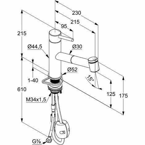 KLUDI Küchenarmatur Steel mit ausziehbarem Auslauf, druckfest, Edelstahl Neu ???? KLUDI Küchenarmatur Steel Mit Ausziehbarem Auslauf, Druckfest, Edelstahl ???? -KLUDI Shop 25131226 2