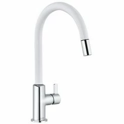 Schlussverkauf ???? KLUDI BINGO STAR S Spültisch-Einhandmisc Herausziehbarer Auslauf Chrom/weißmatt, 468519378 ????