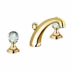 Am billigsten ✔️ KLUDI ADLON Waschtischarmatur Ausl.140mm Dreiloch Gold/kris, 5104345G4 ✔️