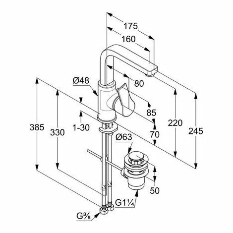 KLUDI ZENTA SL Waschtisch-EHM schwenkbar mit seitl.Betätig., m.Ablg. chrom 480270565 Top 10 ???? KLUDI ZENTA SL Waschtisch-EHM Schwenkbar Mit Seitl.Betätig., M.Ablg. Chrom 480270565 ⭐ -KLUDI Shop 36861736 4