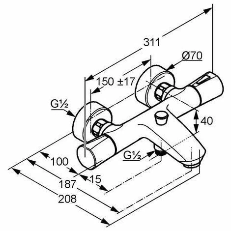 Brandneu ???? KLUDI Thermostat Wannenfüll- Und ZENTA Brausearmatur DN 15 Chrom 351010538 ???? 2 Brandneu ???? KLUDI Thermostat Wannenfüll- Und ZENTA Brausearmatur DN 15 Chrom 351010538 ???? – Bild 2