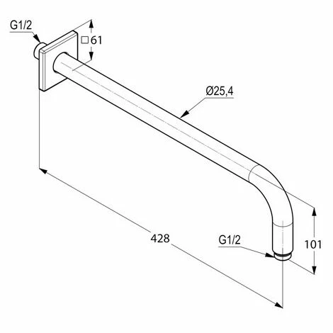 Rabatt ⭐ Kludi Wand-Brausearm A-Qa Eckige Wandrosette 400mm Chrom 6653405-00 ???? 2 Rabatt ⭐ Kludi Wand-Brausearm A-Qa Eckige Wandrosette 400mm Chrom 6653405-00 ???? – Bild 2